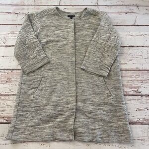 Eileen Fisher Women's Gray Black Ivory Boucle Jacket Cardigan Pockets Size Large